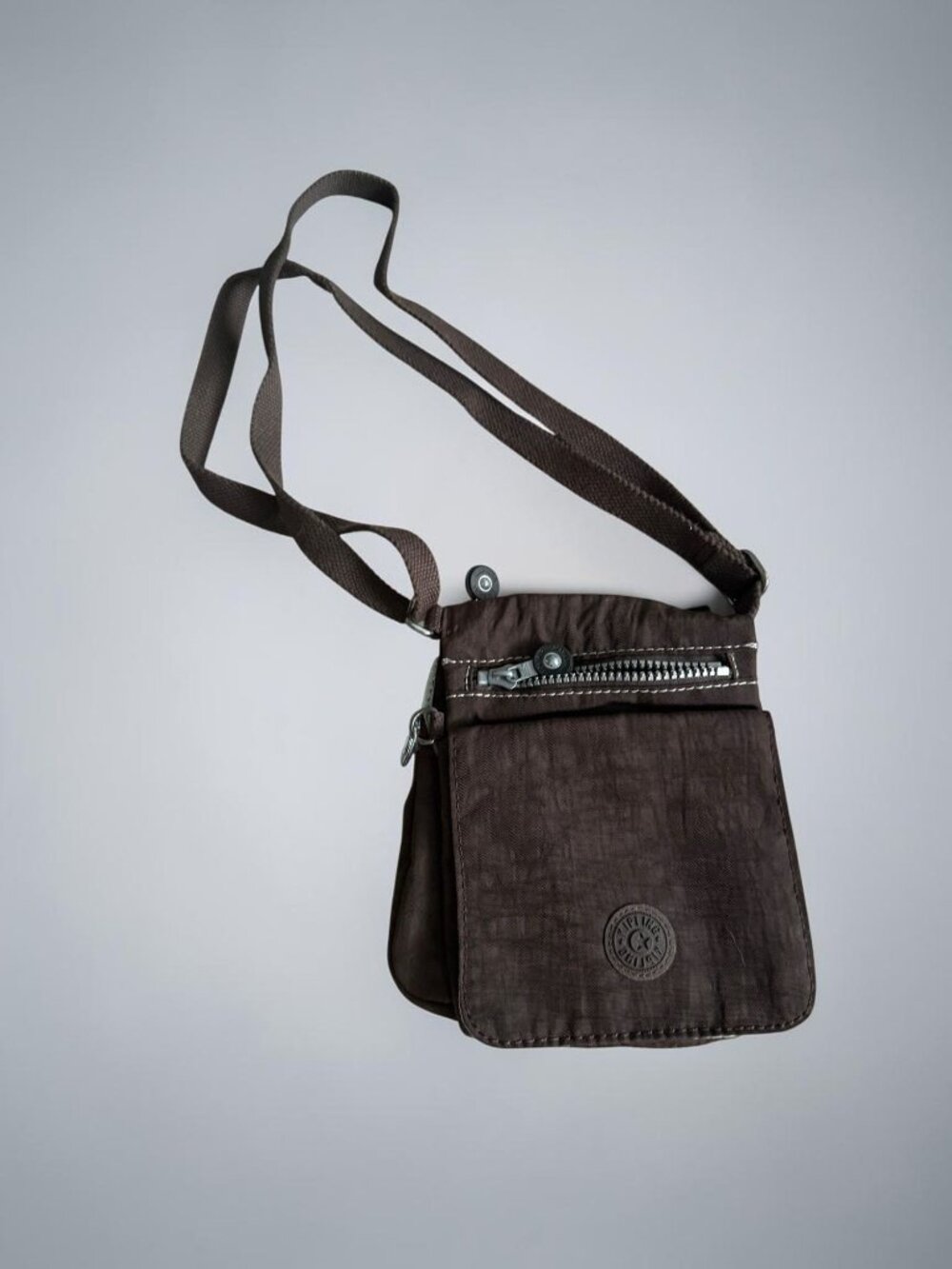 KIPLING Brown Crossbody Nylon Bag Womens Purse